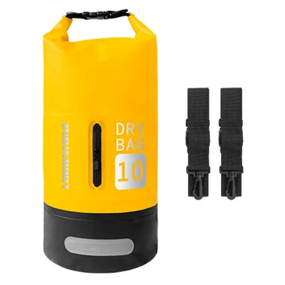 LUCKSTONE 10L Outdoor Sports Waterproof Backpack Dry Bag for Kayaking Boating - Yellow