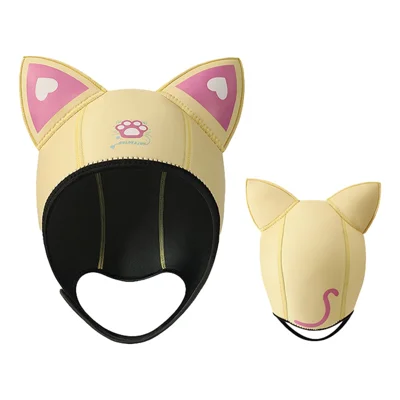 GOLOVEJOY XMZ276 Cat Ears Diving Hood Neoprene Swimming Cap for Winter Water Sports - Yellow