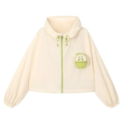 GOLOVEJOY FSY14 Summer UPF 50+ Sun Protection Jacket Long Sleeve Clothing Hoodie Sun-Proof UV Shirt - Beige / S