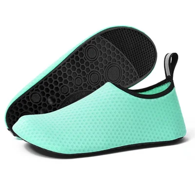 STX-01 1 Pair Quick-Dry Water Shoes Swim Beach Pool River Slip-On Barefoot Aqua Yoga Socks - Cyan / 36 / 37