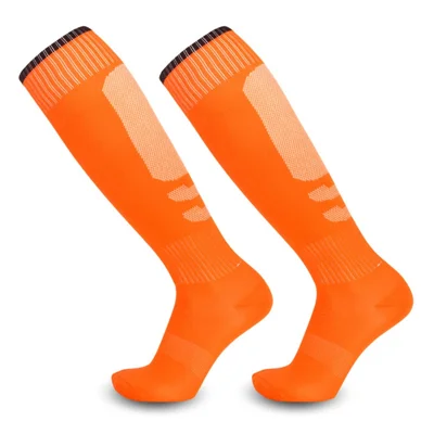 1 Pair Kids Soccer Socks Summer Breathable High Tube Anti-Skid Sports Socks - Orange