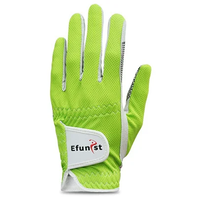EFUNIST 1Pc Professional Golf Gloves Anti Slip Men Breathable Golf Club Training Gloves Green - Left Hand / Size 22