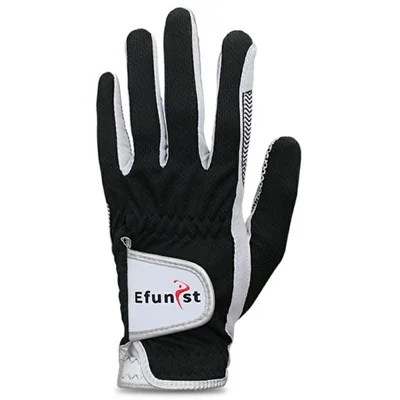 EFUNIST 1Pc Professional Golf Gloves Anti Slip Men Breathable Golf Club Training Gloves Black - Left Hand / Size 22