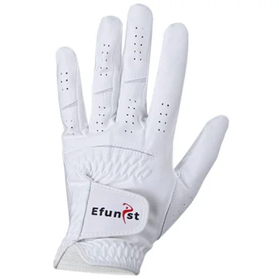 EFUNIST 1Pc Professional Golf Club Training Gloves Nano Microfiber Cloth Breathable Golf Gloves - White Left Hand / Size 22