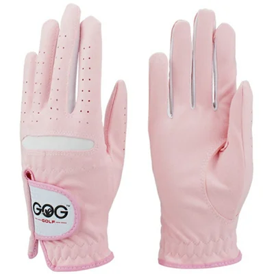 GOG 1 Pair Women Professional Golf Glove Breathable Microfiber Cloth Club Swing Mittens - Pink / Size 17