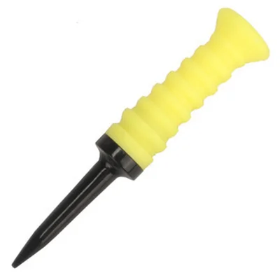 Low Friction 360 Degree Flexible Rubber Golf Tee for Golf Putting Practicing Training Aid - Yellow