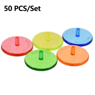 D474 50Pcs / Set 24mm Golf Ball Mark Position Markers Transparent Plastic Golf Ball Marker - Mixture