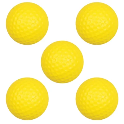 SL001 5Pcs / Set 42mm Golf Training Balls Indoor Practice High Elasticity PU Foam Balls - Yellow
