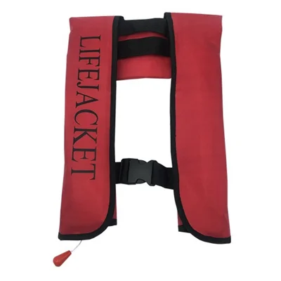 JH-CQJSY-01 Automatic Version Portable Inflatable Life Jacket Adult 300D Nylon 150N High Buoyancy Vest - Red