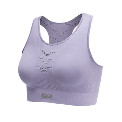 GOLOVEJOY YJ01 Size XL Women Yoga Bra Summer Outdoor Sports Cycling Fitness Vest with Removable Chest Pads - Purple