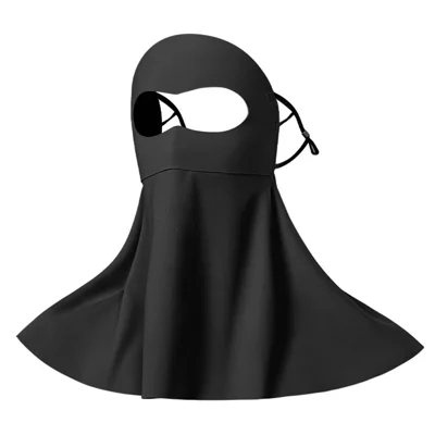JLQLDB Full Face Neck Gaiter Mask Ice Silk Sun Protection Balaclava Motorcycle Riding Face Neck Cover - Black
