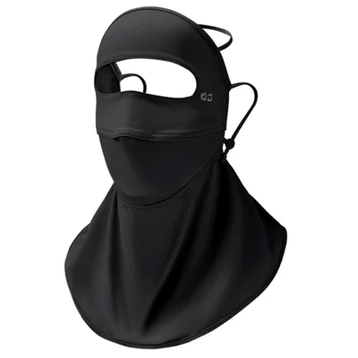 GOLOVEJOY XTJ153 Full Face Sun Protection Mask Women Summer Breathable Facekini Ice Silk Extended Neck Cover - Black
