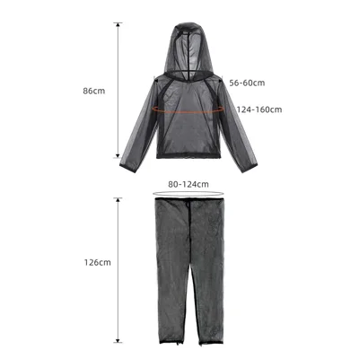 Mosquito Repellent Suit Mesh Top + Pants 2-Piece Set for Outdoor Camping Hiking Travel