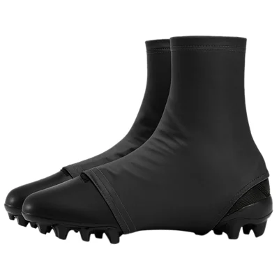 ZQXT 1 Pair Football Cleat Covers Milk Silk Outdoor Sport Shoe Protectors High Elasticity Soccer Spats - Black