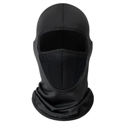 Summer Thin Breathable Cycling Balaclava Dual-Color Mesh Design Motorcycle Windproof Face Mask Hood - Black