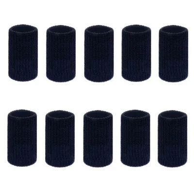 10Pcs Nylon Finger Sleeves Elastic Support Breathable Finger Joint Protector for Sports Arthritis Tendinitis - Black