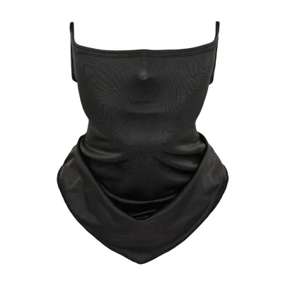 SHINEMEOTH Summer Milk Silk Sun Protection Face Mask with Ear Loop Moisture Wicking Neck Gaiter - Black