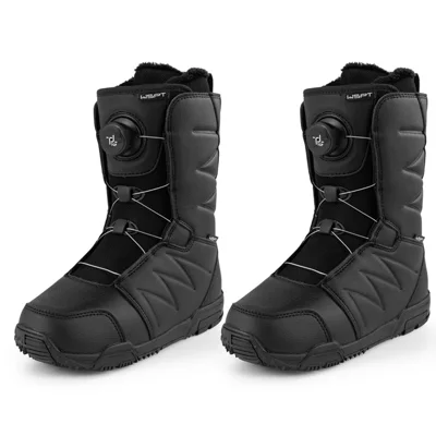 WS 1 Pair All-Terrain Snowboarding Steel Wire Lacing Snow Boots Snowboard Shoes - Black / Size 35