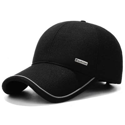 2025d20 Baseball Cap Middle-Aged Elderly Men Winter Outdoor Windproof Warm Ear Protection Hat - Black