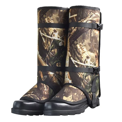 LUCKSTONE 2Pcs Outdoor Hiking Leg Gaiters Jungle Trekking Adjustable Footwear Cover with Storage Bag, Size S