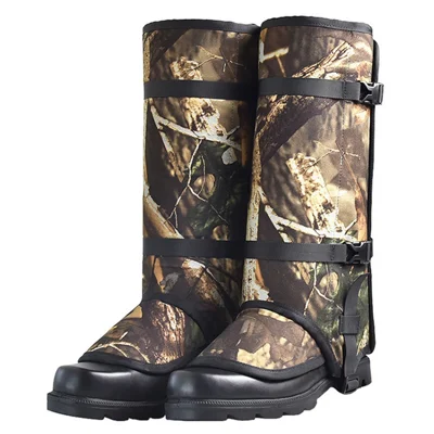 LUCKSTONE 2Pcs Outdoor Hiking Leg Gaiters Jungle Trekking Adjustable Footwear Cover with Storage Bag, Size L
