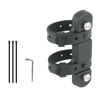 BKG019B Bike Water Bottle Cage Converter Mount Bicycle Frame Flexible Strap Adapter - Black