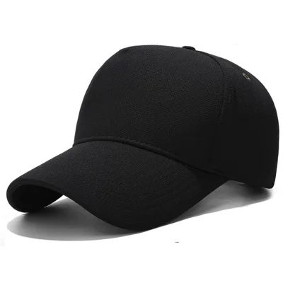 Four Seasons Baseball Cap Men Women High Crown Sun Protection Hat with Copper Ring Vent Holes - Black