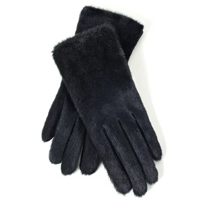 DY56 1 Pair Gloves for Winter Outdoor Windproof Cycling Touchscreen Fleece Lined Gloves - Black