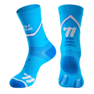 WEST BIKING 1Pair Cycling Socks Sports Breathable Running Socks High Elasticity for Cycling / Running / Fitness - Blue