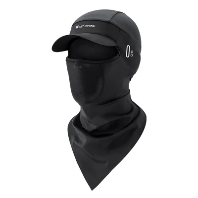 WEST BIKING YP0201341 Ice Silk Balaclava with Brim Breathable Helmet Liner Sun Protection Face Mask for Cycling / Fishing / Hiking - Black