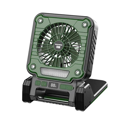 F3 Outdoor Solar Fan Camping Lantern 3 Speed Fan 5 Mode Illumination Type-C Charging IPX4 Waterproof Portable Foldable Tent Light - Green