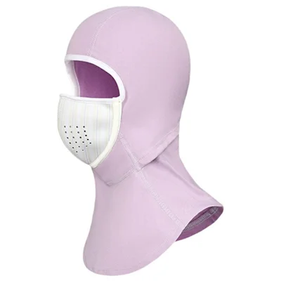 DRTJ02 Magnetic Windproof Ski Balaclava for Kids Winter Outdoor Riding Thermal Face Mask Hood - Purple / XS