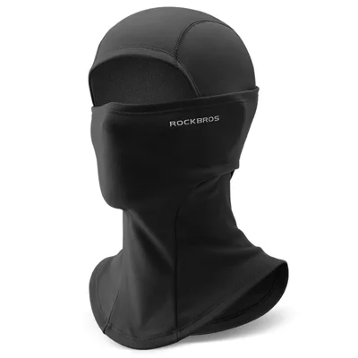 ROCKBROS LF7345 Full Face Mask for Outdoor Cycling Winter Warm Balaclava Helmet Liner Neck Gaiter - Black