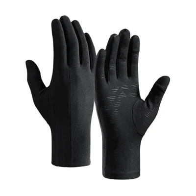 DB76 Windproof Gloves for Winter Skiing Cycling Flip Fingertip Touch Screen Anti Slip Full Finger Mittens - Black S