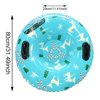 Inflatable Snow Tube Sledge with Handle PVC Sledding Tube Anti Rollover Winter Outdoor Toy - Christmas Deer