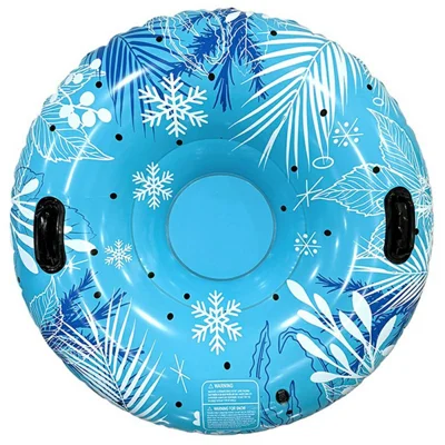 Inflatable Snow Tube Sledge PVC Sledding Tube with Handle Anti Rollover for Winter Outdoor Toy