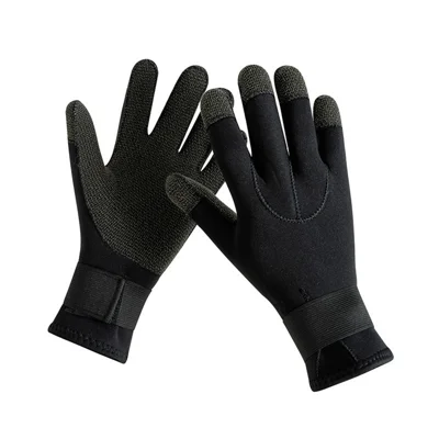 5mm 1Pair Aramid Fiber Diving Gloves Fishing Gloves Anti-Slip Cut Resistant Waterproof for Outdoor Activities - S