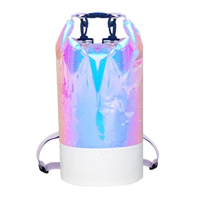 20L Outdoor PVC Holographic Waterproof Dry Bag Roll Top Backpack for Swimming Rafting Kayaking - 20L
