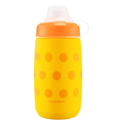 ROCKBROS 350042 Bouteille d'Eau de Cyclisme Portable 430ml Squeeze Bouteille de Boisson Sportive pour Vélo de Montagne Route (Sans BPA, Sans FDA) - Orange
