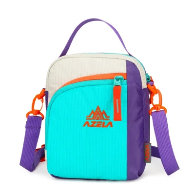 AZELA A1411 Bolsa Leve de Ombro em Tecido Oxford Impermeável, Bolsa Transversal para Exterior, Ciclismo e Desportos - Azul Lago