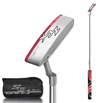 ZCX007 Golf Putter Stainless Steel Milled Face Blade Design PU Grip Golf Club for Indoor Outdoor Practice - Red