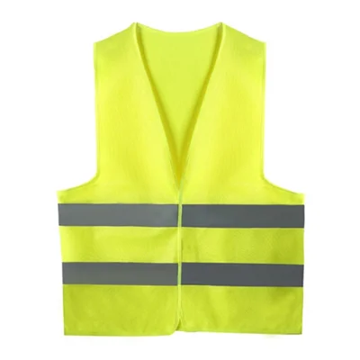 Gilet di Sicurezza Alta Visibilità senza Maniche 360 Gradi Riflettente, 4 Pezzi per Lavori all'Aperto e in Costruzione - Giallo