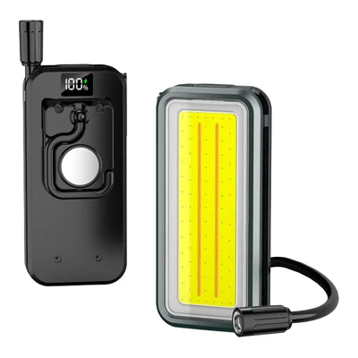 K5 COB + TG3 Arbeitsleuchte 2000mAh Type-C mit Magnethalterung für Outdoor-Camping und Autoreparatur – Schwarz