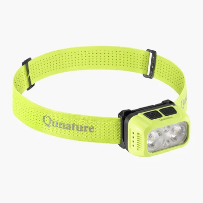 QUNATURE 3W Type-C Rechargeable Headlamp 5 Modes IPX4 Waterproof 900mAh for Camping Hiking - Green