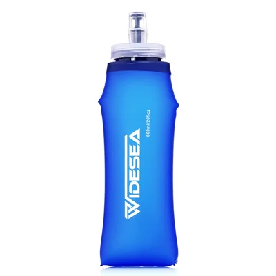 WIDESEA WSPC-B600ML Bouteille d'eau souple pour sports de plein air 600ML Bouteille d'eau pliable pour la randonnée, la course à pied (pas d'homologation FDA, sans BPA)