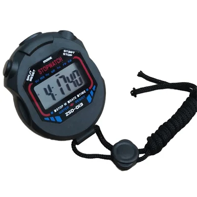 Tragbarer digitaler Stoppuhr-Timer für Schwimmen, Laufen und Sport - Chronograph-Zähler - Schwarz
