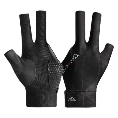 GOLOVEJOY XG67 1Pc Open 3 Fingers Snooker Billiard Gloves Left Hand Sweat Proof Cue Pool Gloves - Noir / Gris
