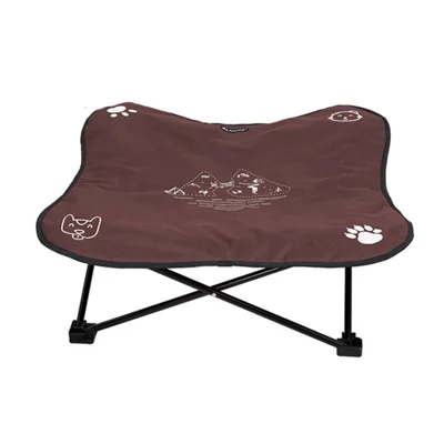 SHINETRIP A404 Lit surélevé pour chien et chat en alliage d'aluminium pliable - Lit de couchage pour animaux de compagnie avec coussin doux - Café