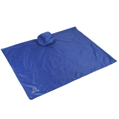 AOTU 3 In 1 Raincoat Backpack Rain Cover Cycling Rain Poncho Waterproof Outdoor Camping Tent Mat - Blue