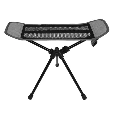 Taburete reclinable de apoyo para los pies al aire libre Ocio Siesta Reposapiés Aleación de aluminio Tela de malla Plegable Reposapies perezoso - Gris